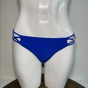 Dakine Blue 🌴 Swimsuit Bikini Bottoms Cross Side With Seashell Hardware Large